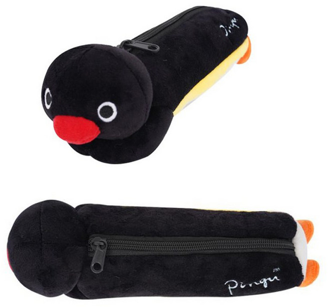 핑구필통 펭귄 캐릭터 봉제 어린이 초등학생 저학년필통 파우치필통, 1개, 핑구