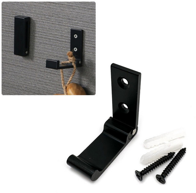 아이베란다 블랙 접이식 후크 걸이 홀딩 벽 걸이 20x52x50mm(소), 1개