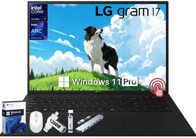 LG 그램 17 터치스크린 노트북 코파일럿+ PC 17인치 WQXGA 디스플레이 인텔 울트라 7 시리즈 2 258V 32GB RAM 4TB SSD 아크 그래픽 백라이, Ultra7, 32 GB RAM | 4 TB SSD