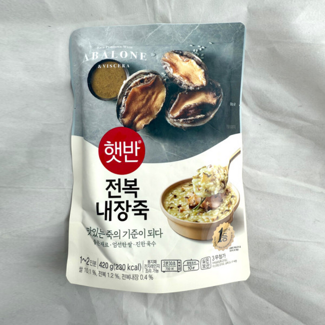 CJ 햇반 소프트밀 전복내장죽 비비고 죽, 6개, 420g