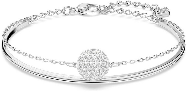 Swarovski Sublima 뱅글 팔찌 로듐 마감 투명 크리스탈 크리스탈 크리스탈