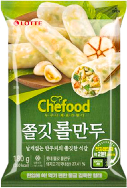 롯데 쉐푸드 쫄깃롤만두 180g, 1개