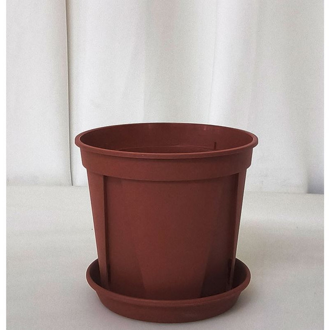 영농사 가네야 슬릿화분 15호 받침 포함 세트, 브라운, 3세트