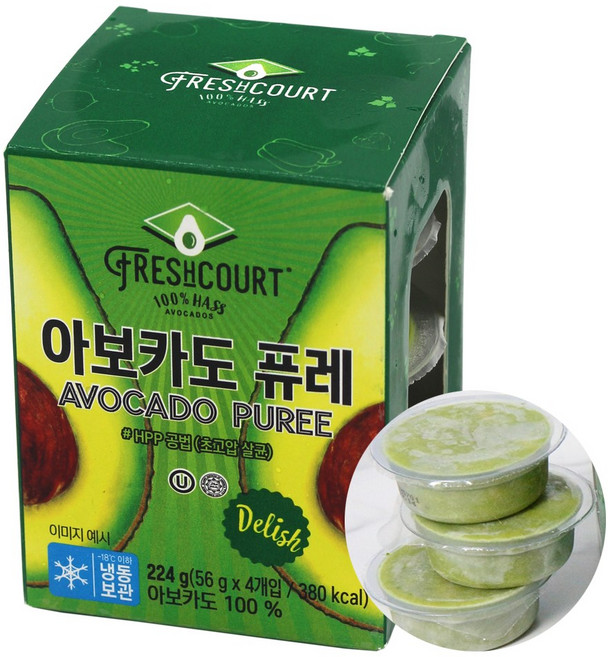 냉동 아보카도 퓨레, 4개, 56g