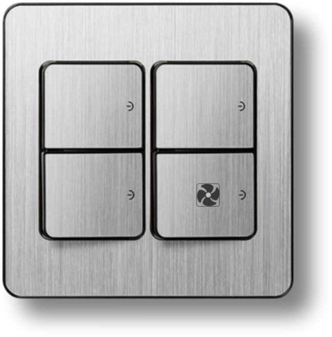 아크라이트 디아트 배선기구 14.[스위치]단로4구(환풍기)2개용 실버헤어라인, 1개