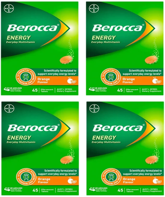 베로카 퍼포먼스 에너지 포 에브리데이 오렌지맛, 45정, 4개 - 쿠팡