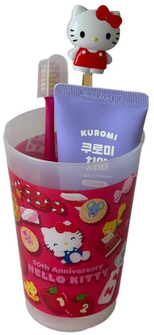 HARUH 일본정품 헬로키티 양치컵, 레드, 1개