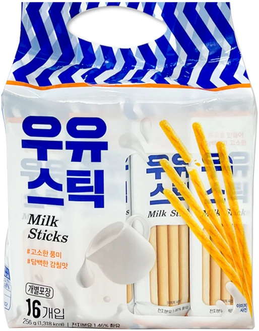 우유로 만들어 담백하고 고소한 밀크 스틱 256g (16g X 16개입), 1개 - 쿠팡