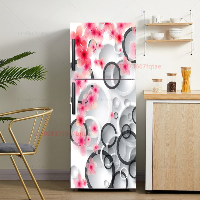 신선한 맛 있는 과일 튀김 냉장고 문짝 랩 커버 주방 냉장고 문짝 포스터 딸기 레몬 벽화 데칼 3D, 05 77x200cm, 06 EBX-019