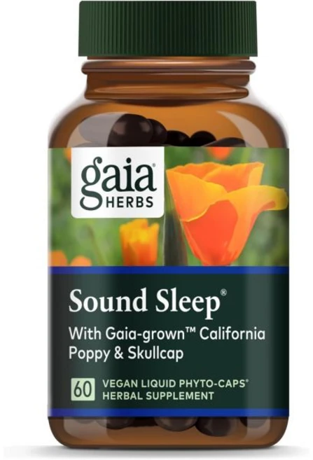 가이아 허브 숙면 진정 하여 편안 자연 발레리안 루트 패션플라워 등 60가지 비건 액체 식물성 캡슐(20일 공급), 60 Count (Pack of 1), 1개, 60정 - 쿠팡