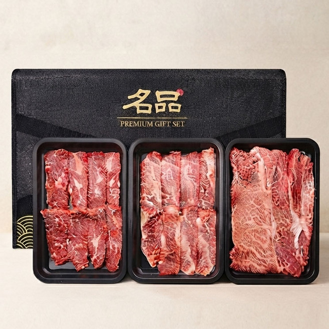 투뿔 한우 No.9 프리미엄 모듬구이 감사 선물세트 1++등급, 1개, 1kg