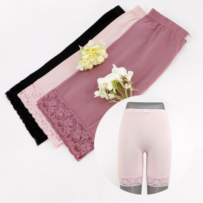 14706 모달 7부 레이스 속바지 내의 / 빅사이즈 레이스 밑단 사계절 엄마 할머니 내복 하의