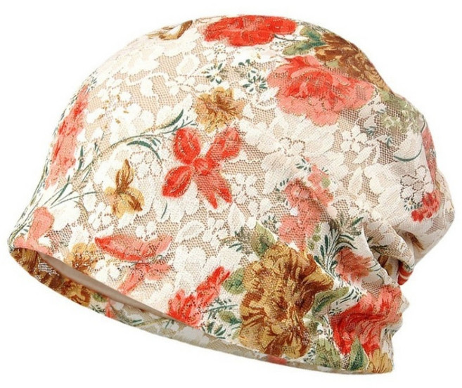 여성용 플라워 레이스 두건