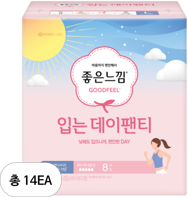 좋은느낌 입는 데이팬티 생리대, 8개입, 14개