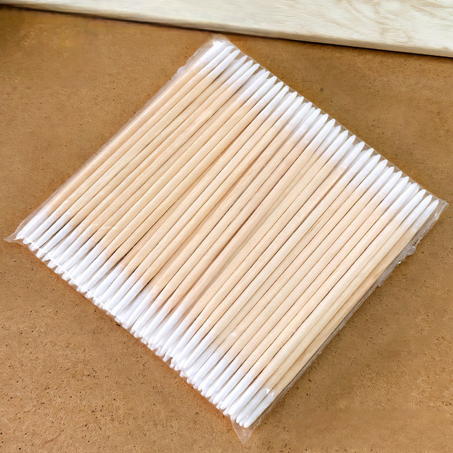 네일아트 메이크업 수정 얇은면봉 100P, 1개, 양면팁얇은면봉