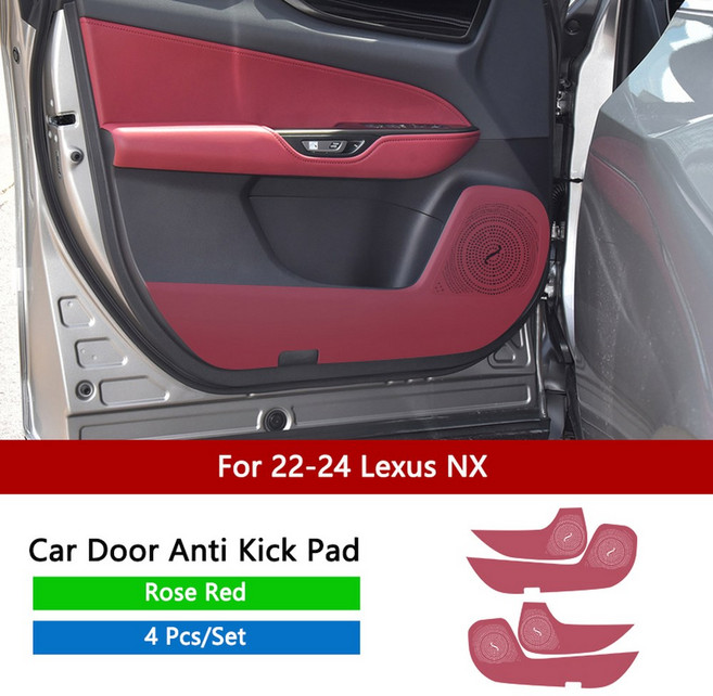 카시트매트 가죽 패드 문짝 방지 렉서스 킥 QHCP 개조 에 자동차 RX350h 내부 보호 내마모성 ES200 NX260, 22-24NX red, 1개