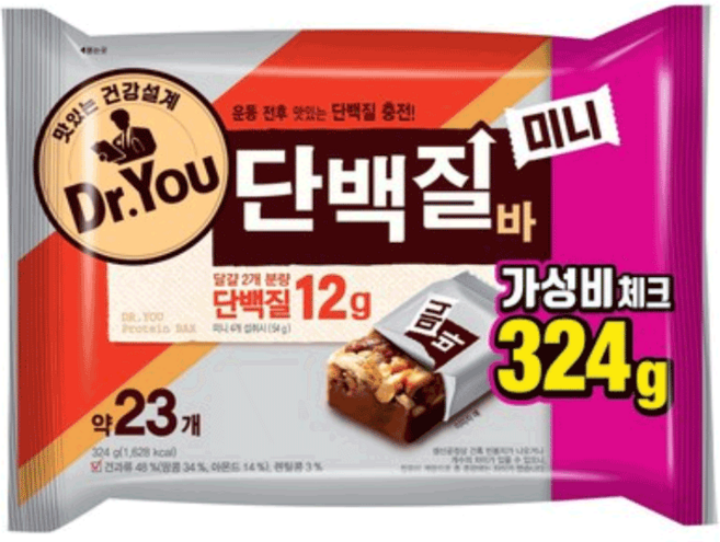 닥터유 단백질바 미니, 324g, 1개