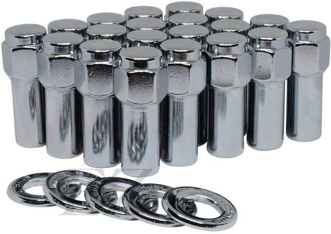 크라가르 SST 마그 러그 너트 12mmx1.5 센터 와셔 세트 24개 포함, 12x1.5, 24
