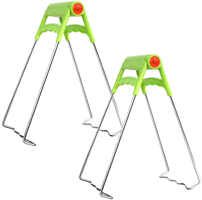 리빙듀오 뜨거워도 거뜬하게 그릇집게, 그린, 2개