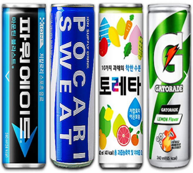 파워에이드 토레타 포카리스웨트 게토레이 240ml 각4캔 16캔 세트 이온음료 스포츠음료, 16개