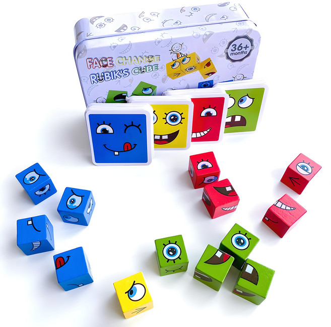 얼굴 맞추기 보드게임, 철제케이스(카드64장), 1개