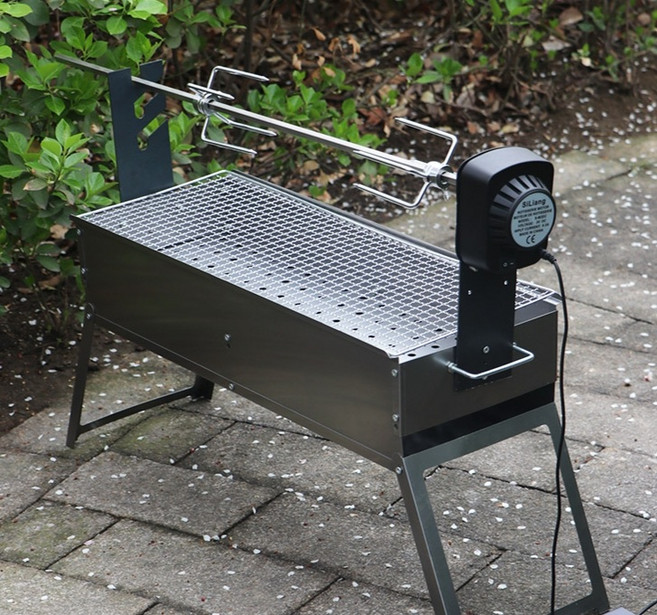 바베큐 회전 전기 그릴 양꼬치 돼지고기 햄 캠핑 꼬치 기계, B. 60x18cm