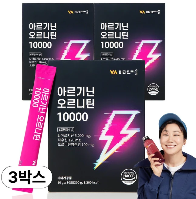 비타민마을 아르기닌 오르니틴 10000, 300g, 3개 - 쿠팡