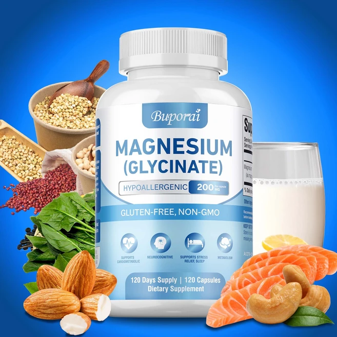 마그네슘 글리시네이트 200mg 높은 흡수력으로 휴식 수면 및 차분한 기분 유지 비GMO 및 글루텐 무첨가, 1개, 120정 - 쿠팡