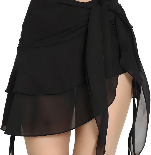 댄스도매 허리쉬폰 미니 캉캉 힙 스카프