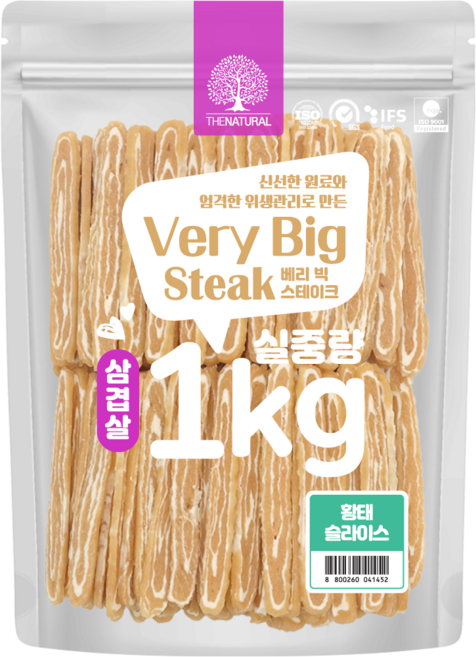 더내추럴 베리빅 삼겹스테이크, 황태슬라이스, 1kg, 1개