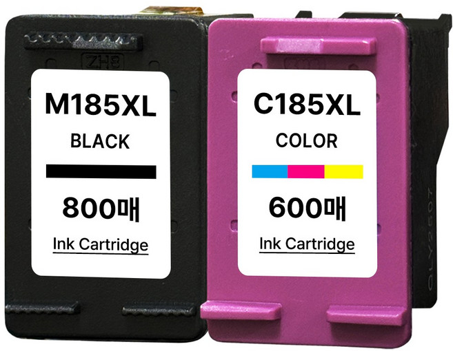 (800매 특대용량 세트) INK-M185 INK-C185 잉크 호환 SL-J1680 J1683 J1685 SL-J1780W J1780DW J1785W M185XL C185XL, 대용량 [검정+컬러], 1세트