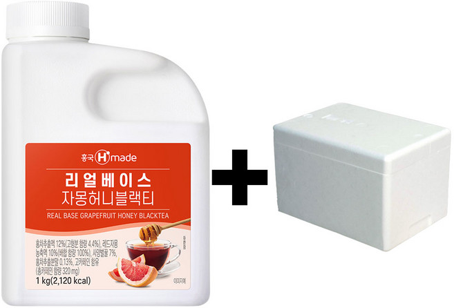 흥국 리얼베이스 자몽허니블랙티 1kg (아이스박스 배송), 6개