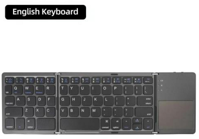 충전식 미니 키보드 무선 접이식 블루투스 터치 패드 포함 윈도우 안드로이드 휴대폰용, 3) 3fold Black, 02 3-fold Black, 395