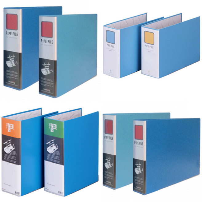 2공 파이프 바인더 모음 희망 문화 70mm 80mm, 1개, 문화 A4 폭10cm x 공간격8cm 가로형 2공 청색