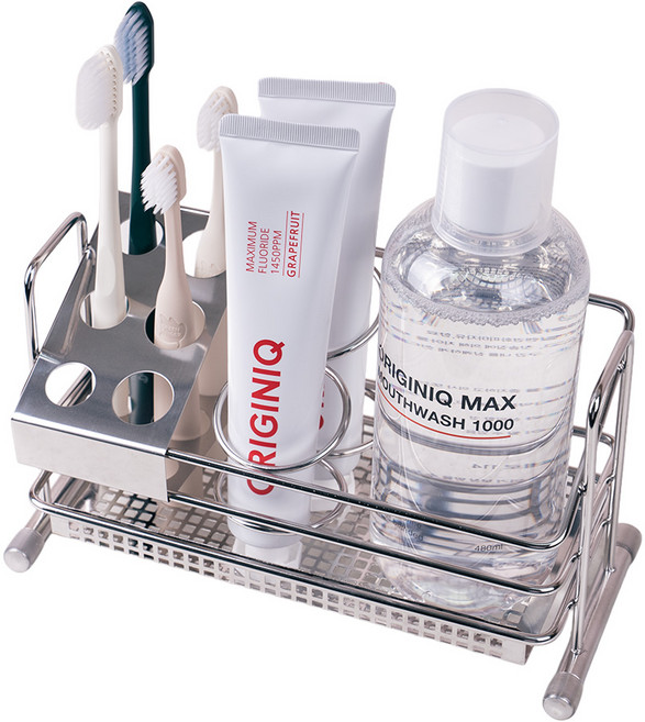 오리지니크 스텐 압연 바스캐디 칫솔 꽂이 면도기 치약 거치대, 1개, 단품