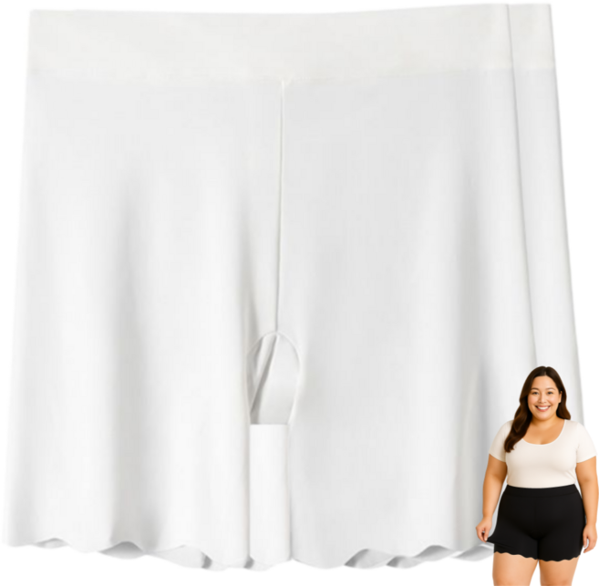 벨에라 빅사이즈 허벅지 안말리는 네모팬티 속바지겸용 여성 노라인 사각팬티 L~4XL 2종세트