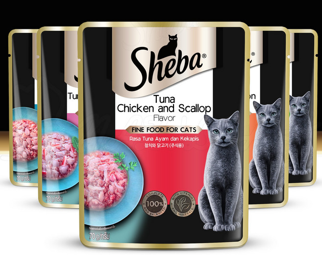 쉬바파우치 5팩 고등어 연어 참치 닭고기 게살 맛보기 5종콤보, 70g, 5개, 혼합맛, 냉장보관팩 증정