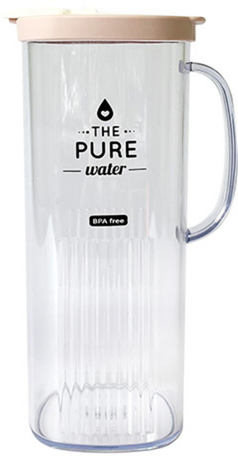 플라코 심플 퓨어보틀 정사각 손잡이 냉장고 물병 1.5L 1.8L, 핑크, 1개