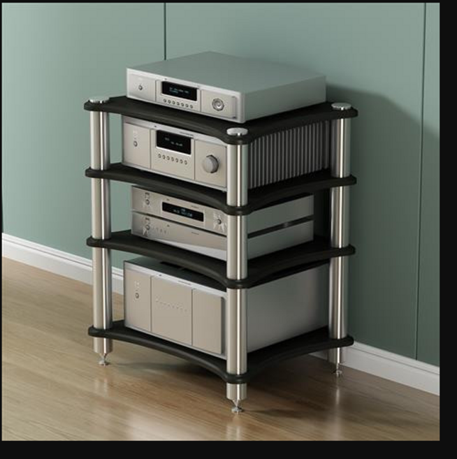 오디오랙 스피커장식장 스피커 거치대 정리 앰프 인테리어 선반 1단 2단, 16.블랙 4단, 16.블랙 4단, 1개