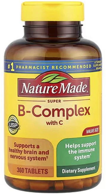 네이쳐메이드 비타민C 함유 슈퍼 B-복합체, 1개, 360정 - 쿠팡