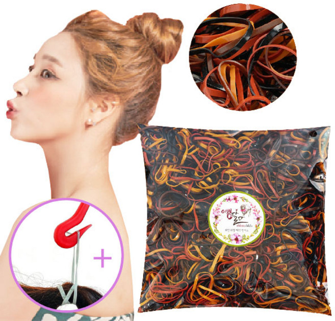 이쁨달다 베이직+이지컷 칼라고무줄 브라운 검정 컬러 헤어끈 쫀쫀 짱짱 세련