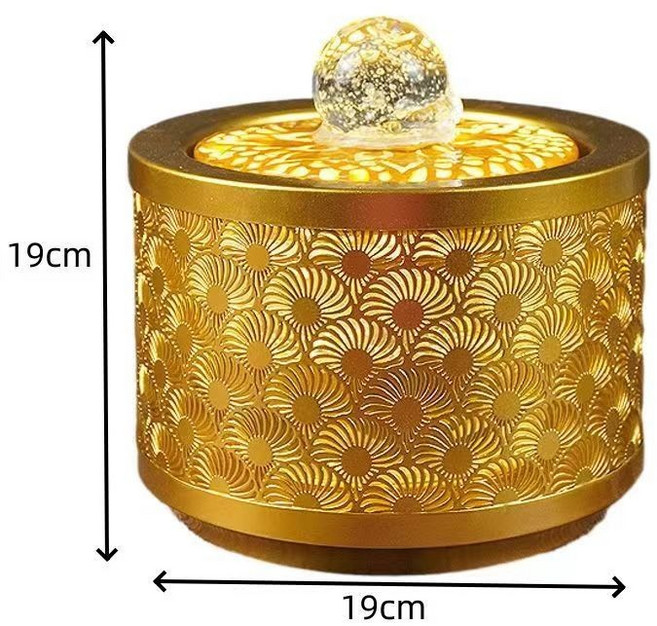福氣來 客廳現代家居輕奢循環流水生財風水輪擺件 招財時來運轉水晶球, 【轉運珠】流水擺件-L234071