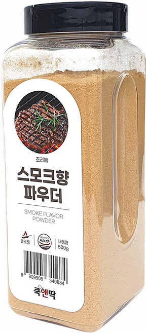 쿡앤딱 스모크향 파우더 훈제향 분말 시즈닝 가루 바베큐 그릴 불맛 짬뽕, 1개, 500g
