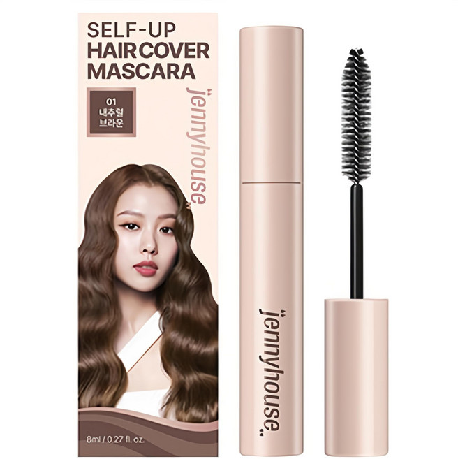 제니하우스코스메틱 셀프업 헤어 새치 커버 마스카라 8ml, 내추럴 브라운, 1개