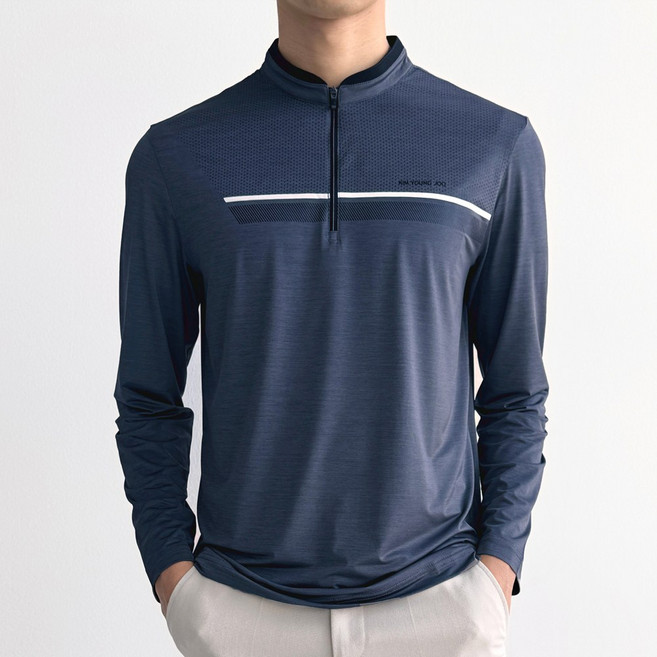 김영주스포츠 남성 미모필 티셔츠 KRMT6235 봄 여름 가을 골프 출근 아웃도어 데일리 스판 반집업