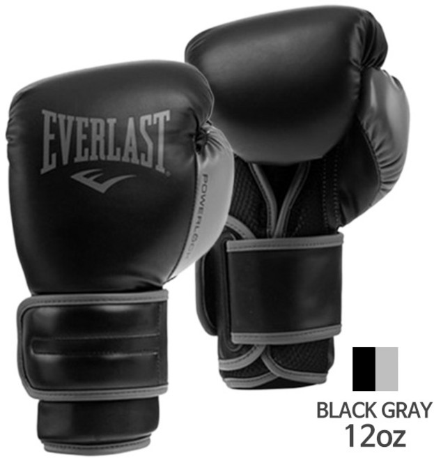 에버라스트 파워락 V2 트레이닝 글러브 NOW, 1세트, 블랙그레이