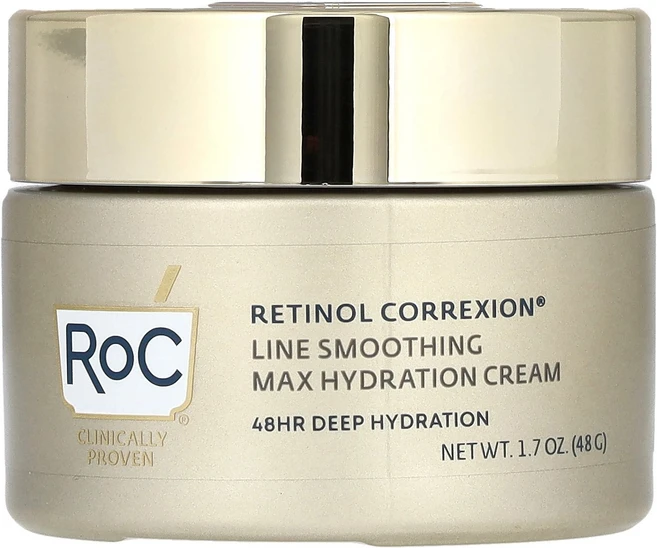 RoC Retinol Correxion 라인 스무딩 맥스 하이드레이션 크림 48g(1.7oz) RoC (록), 1개, 48g - 쿠팡