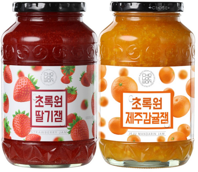 초록원 과일잼3종 1kg+1kg (딸기잼/사과잼/파인애플망고잼), 1세트