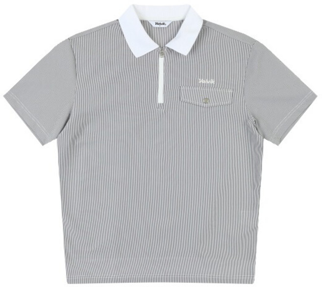 볼빅 남성 골프 서커 반집업 반팔 티셔츠 VMTSO452_BK 3071585