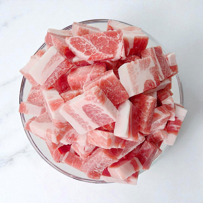 살코기 많은 왕목살 목전지 찌개용 카레용 짜장용 돼지고기 (냉동), 500g